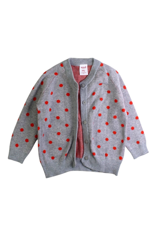 A Grey Cardigans from Seed in size 12-18M for girl. (Front View)