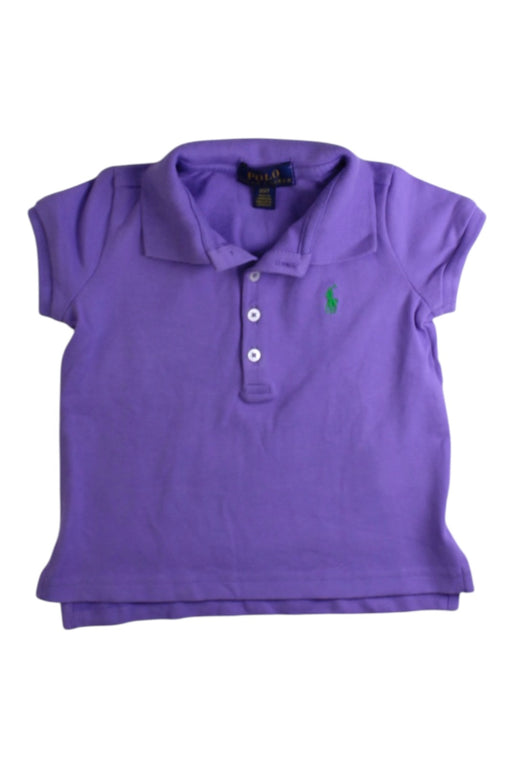 A Purple Short Sleeve Polos from Polo Ralph Lauren in size 2T for girl. (Front View)