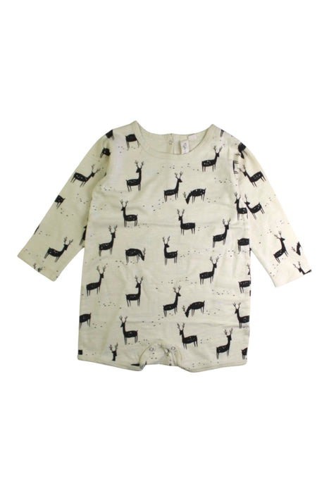 A Beige Long Sleeve Rompers from Rylee + Cru in size 12-18M for neutral. (Front View)