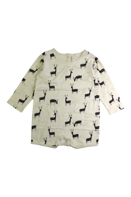 A Beige Long Sleeve Rompers from Rylee + Cru in size 12-18M for neutral. (Front View)