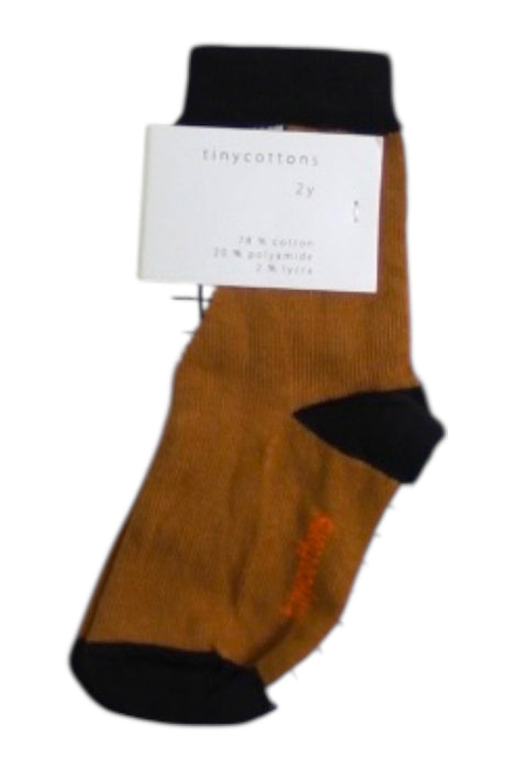 A Brown Socks from Tinycottons in size 2T for neutral. (Front View)