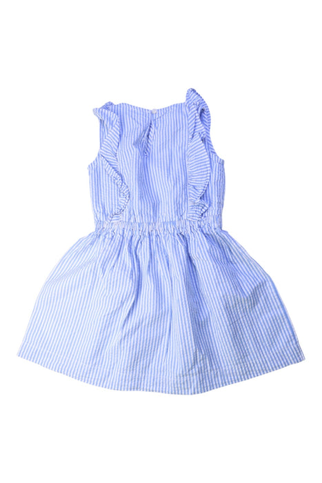 A Blue Sleeveless Dresses from Crewcuts in size 6T for girl. (Back View)