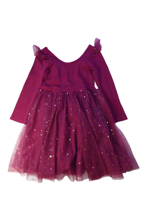 A Burgundy Long Sleeve Dresses from EleStory in size 5T for girl. (Front View)