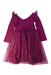 A Burgundy Long Sleeve Dresses from EleStory in size 5T for girl. (Back View)