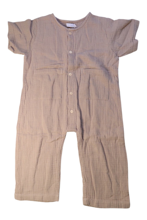 A Beige Short Sleeve Rompers from Son and Daughter in size 5T for girl. (Front View)