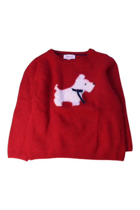A Red Knit Sweaters from Confiture in size 6T for girl. (Front View)