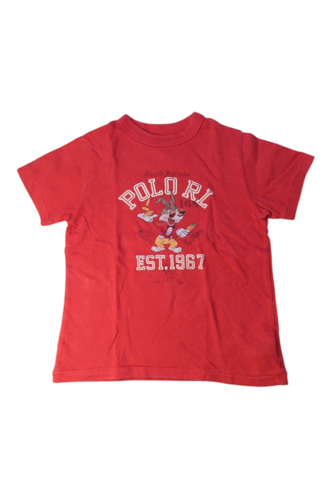 A Red Short Sleeve T Shirts from Polo Ralph Lauren in size 4T for boy. (Front View)