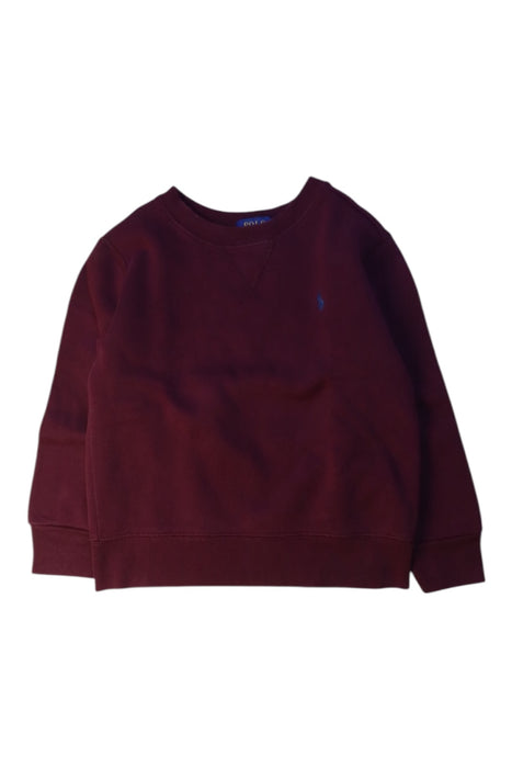 A Burgundy Crewneck Sweatshirts from Polo Ralph Lauren in size 4T for boy. (Front View)