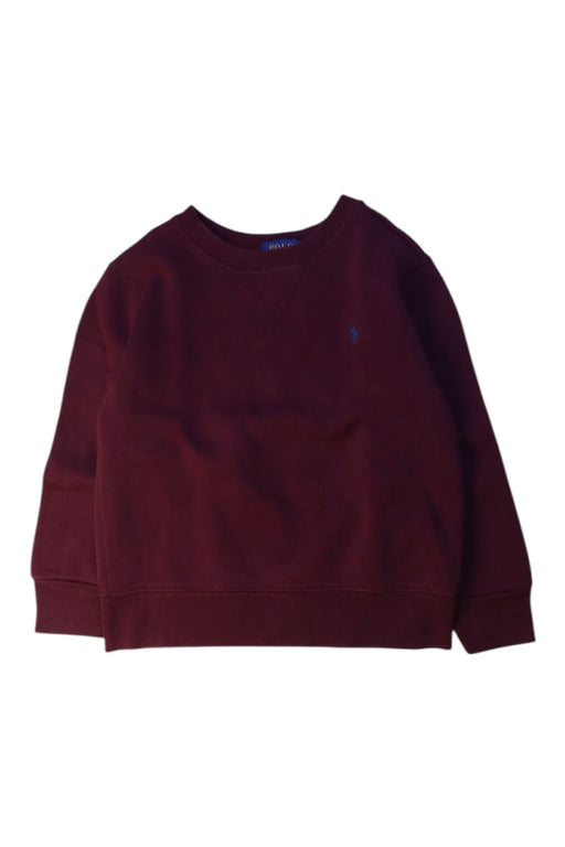 A Burgundy Crewneck Sweatshirts from Polo Ralph Lauren in size 4T for boy. (Front View)