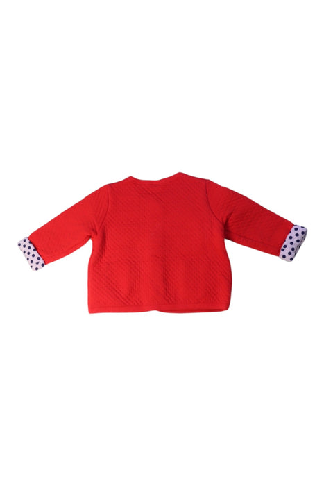 A Red Cardigans from Petit Bateau in size 3-6M for girl. (Back View)