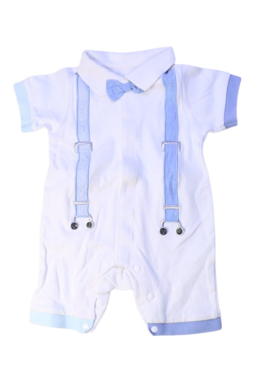 A Blue Short Sleeve Rompers from Chickeeduck in size 3-6M for boy. (Front View)