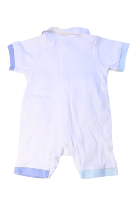 A Blue Short Sleeve Rompers from Chickeeduck in size 3-6M for boy. (Back View)