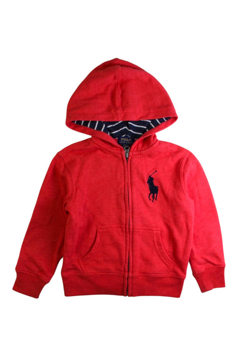 A Red Zippered Sweatshirts from Polo Ralph Lauren in size 3T for boy. (Front View)