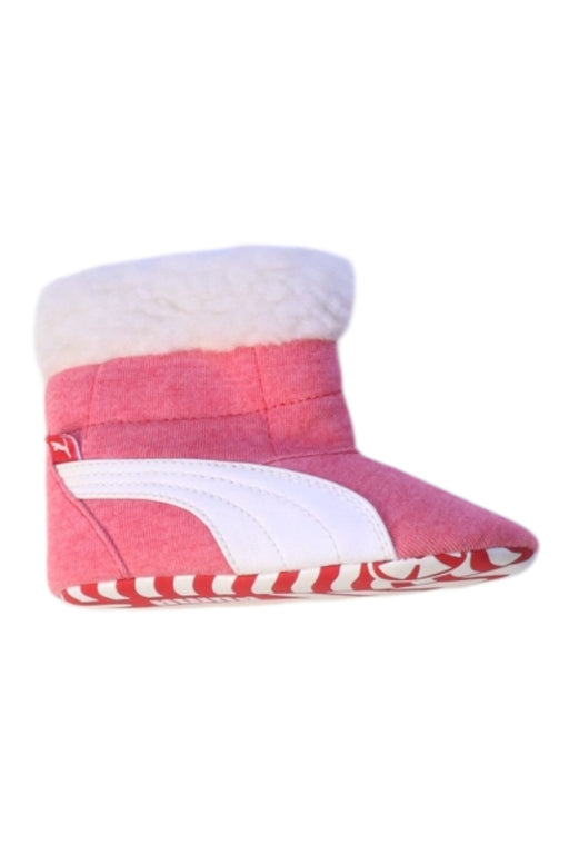 A Pink Booties from Puma in size 12-18M for girl. (Front View)