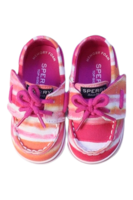 A Pink Sneakers from Sperry in size 12-18M for girl. (Back View)