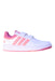 A White Sneakers from Adidas in size 7Y for girl. (Front View)