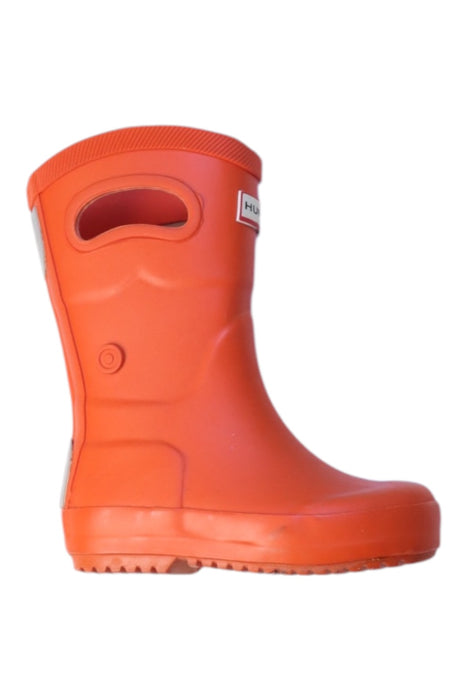 A Orange Rain Boots from Hunter in size 18-24M for neutral. (Front View)