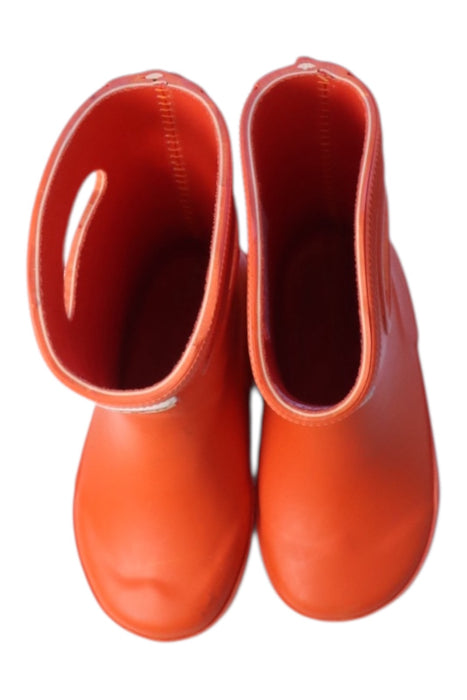 A Orange Rain Boots from Hunter in size 18-24M for neutral. (Back View)