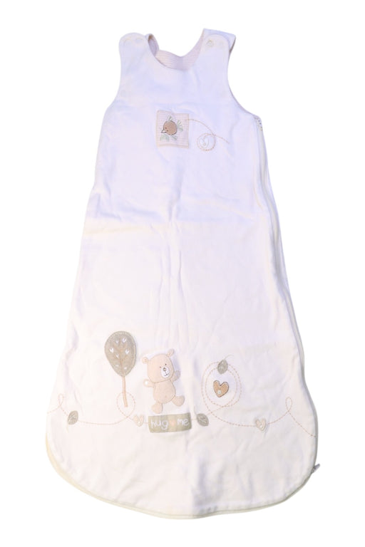 A White Sleepsacs from Natures Purest in size 0-3M for neutral. (Front View)