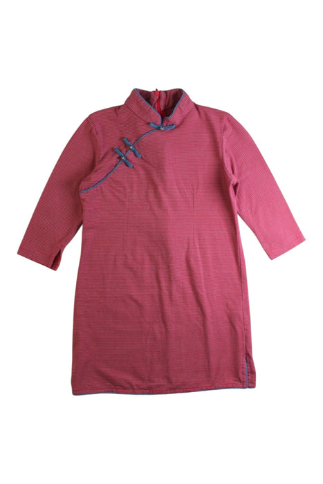 A Pink Long Sleeve Dresses from Chouchou Chic in size 4T for girl. (Front View)