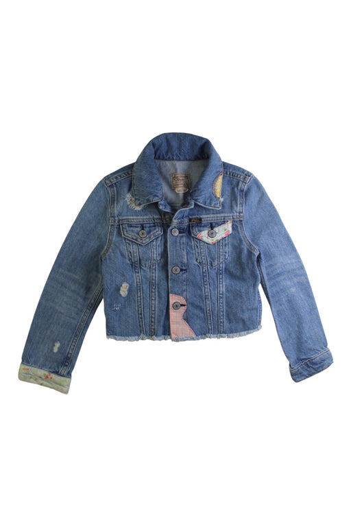 A Blue Lightweight Jackets from Polo Ralph Lauren in size 5T for girl. (Front View)