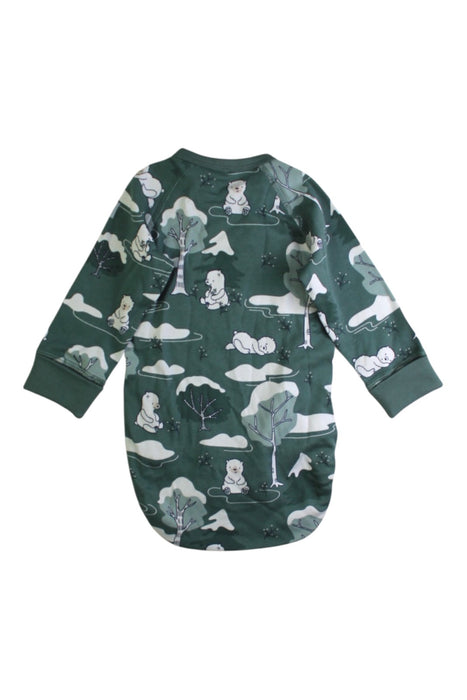 A Green Long Sleeve Bodysuits from Polarn O. Pyret in size 3-6M for boy. (Back View)