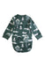 A Green Long Sleeve Bodysuits from Polarn O. Pyret in size 3-6M for boy. (Back View)