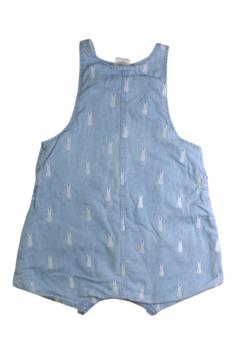 A Blue Overall Shorts from Seed in size 6-12M for girl. (Back View)