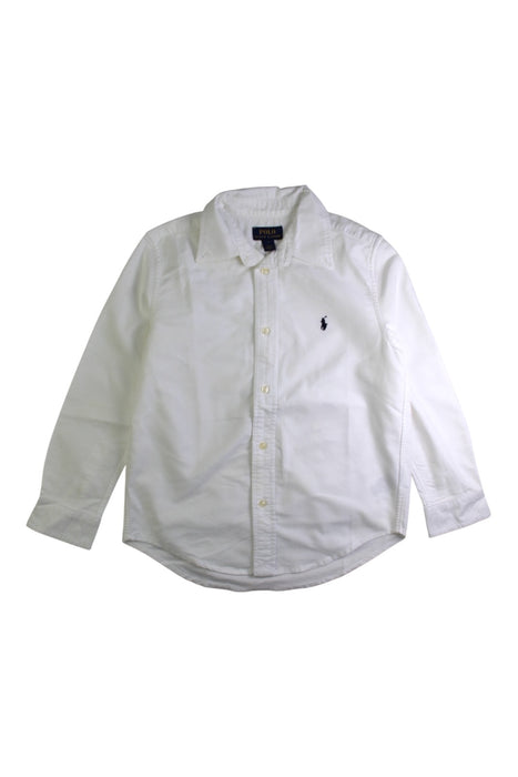 A White Long Sleeve Shirts from Polo Ralph Lauren in size 7Y for boy. (Front View)