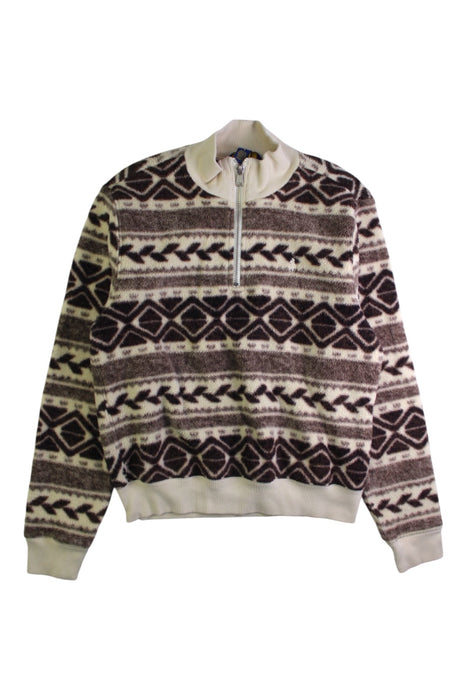A Brown Zippered Sweatshirts from Polo Ralph Lauren in size 12Y for girl. (Front View)