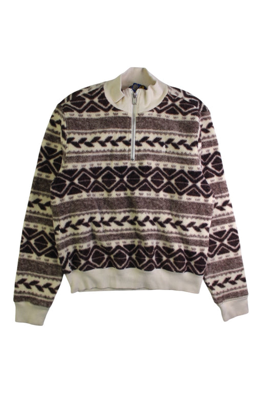 A Brown Zippered Sweatshirts from Polo Ralph Lauren in size 12Y for girl. (Front View)