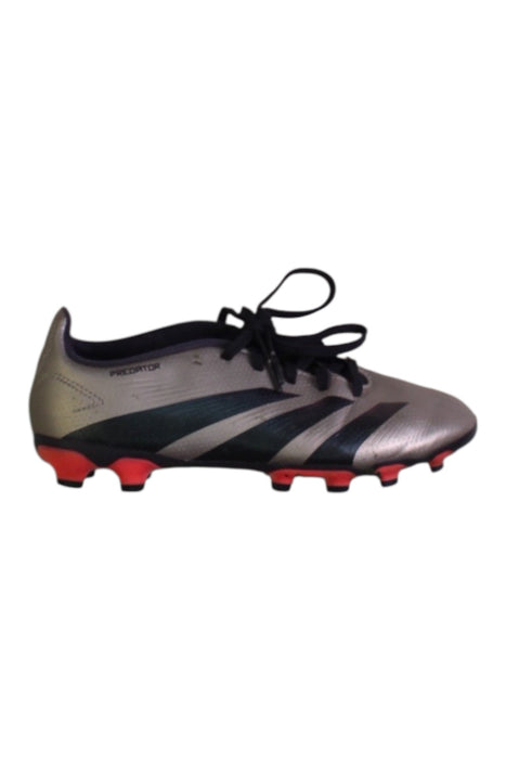 A Silver Cleats/Soccer Shoes from Adidas in size 11Y for neutral. (Front View)