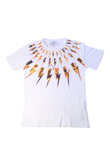 A White Short Sleeve T Shirts from Neil Barrett Kids in size 10Y for boy. (Front View)