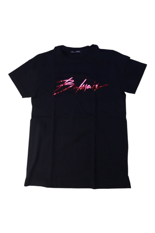 A Black Short Sleeve T Shirts from Balmain in size 10Y for girl. (Front View)