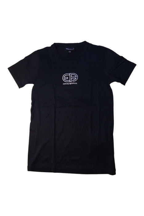 A Black Short Sleeve T Shirts from Armani in size 14Y for neutral. (Front View)