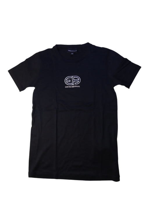 A Black Short Sleeve T Shirts from Armani in size 14Y for neutral. (Front View)