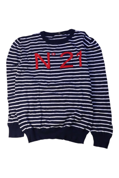 A Navy Crewneck Sweatshirts from Nº21 in size 7Y for neutral. (Front View)