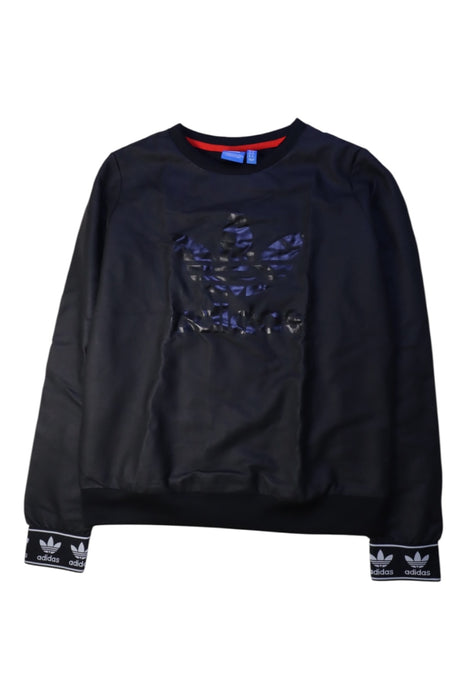 A Black Crewneck Sweatshirts from Adidas in size 14Y for boy. (Front View)