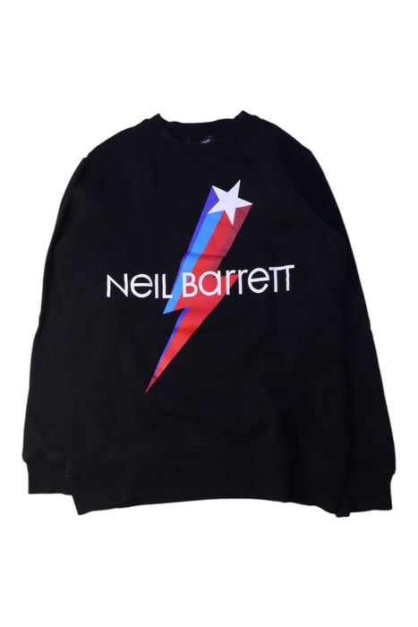 A Black Crewneck Sweatshirts from Neil Barrett Kids in size 12Y for boy. (Front View)