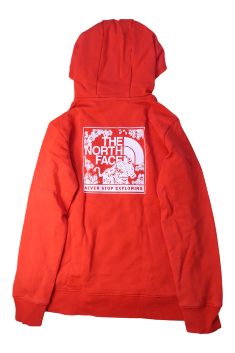 A Red Hooded Sweatshirts from The North Face in size 10Y for boy. (Back View)
