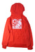A Red Hooded Sweatshirts from The North Face in size 10Y for boy. (Back View)