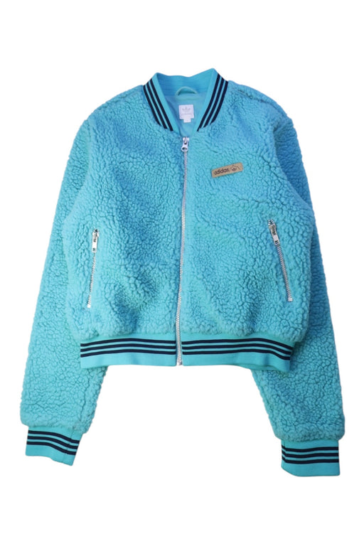 A Blue Lightweight Jackets from Adidas in size 14Y for girl. (Front View)