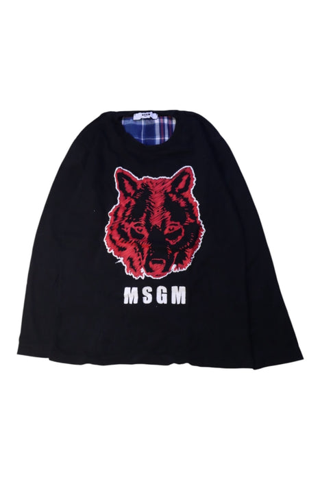 A Black Long Sleeve Tops from MSGM in size 8Y for boy. (Front View)