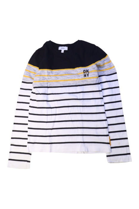 A Black Long Sleeve T Shirts from DKNY in size 8Y for boy. (Front View)