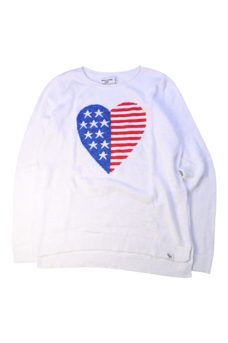 A White Crewneck Sweatshirts from Abercrombie & Fitch in size 11Y for girl. (Front View)