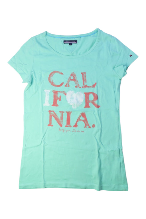 A Green Short Sleeve T Shirts from Tommy Hilfiger in size 12Y for girl. (Front View)