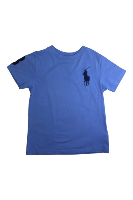A Blue Short Sleeve T Shirts from Polo Ralph Lauren in size 5T for boy. (Front View)