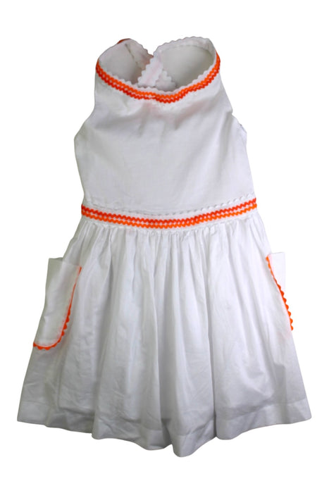 A White Sleeveless Dresses from Jacadi in size 5T for girl. (Front View)