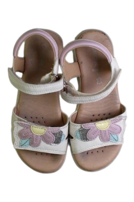 A White Sandals from Geox in size 5T for girl. (Back View)