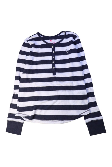 A Navy Long Sleeve Tops from Abercrombie & Fitch in size 9Y for girl. (Front View)